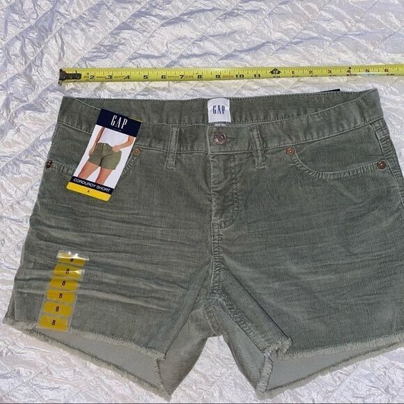 Gap frayed hem stretch corduroy moss green size 8 - Picture 1 of 7